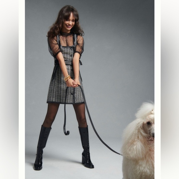 Anthropologie Maeve Tweed Mini Dress Black White NWOT - Picture 5 of 16